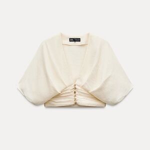 Zara Gathered Hem Crop Top